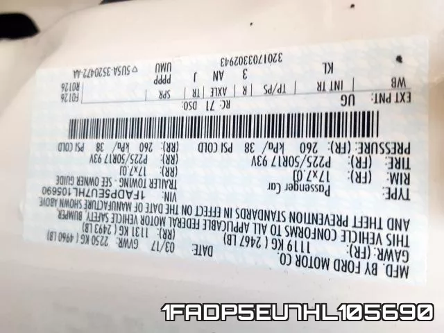 1FADP5EU7HL105690 фото 2