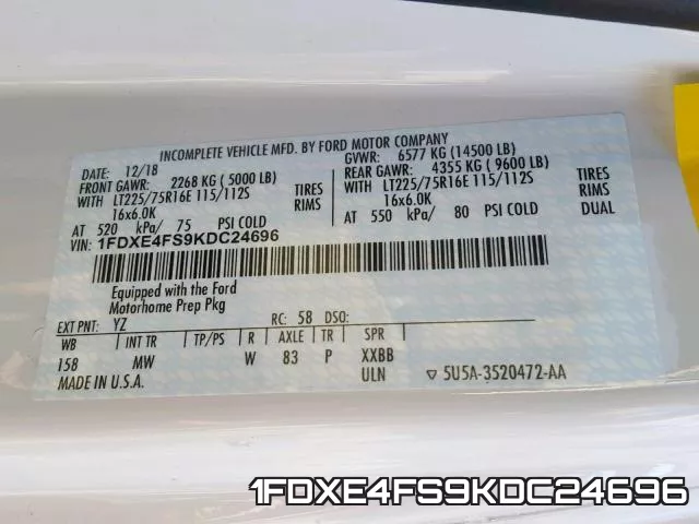 1FDXE4FS9KDC24696 фото 2
