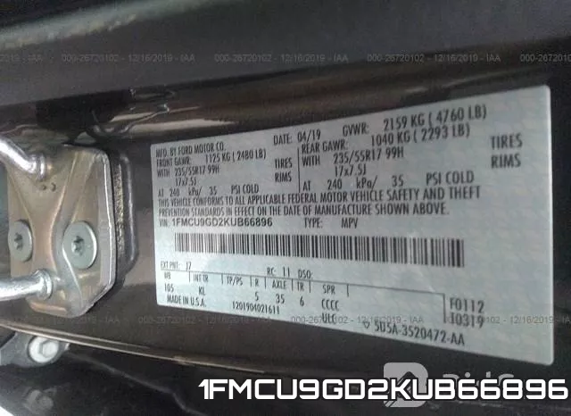 1FMCU9GD2KUB66896 фото 7