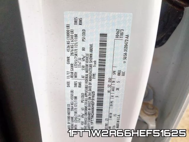 1FT7W2A66HEF51625 фото 2