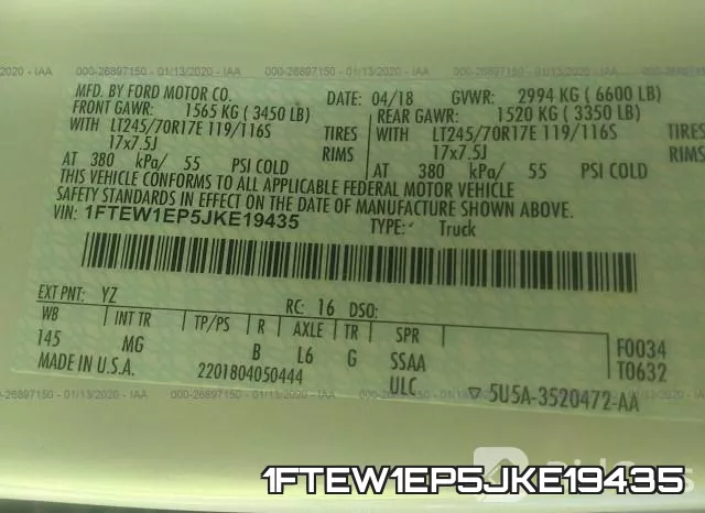 1FTEW1EP5JKE19435 фото 8