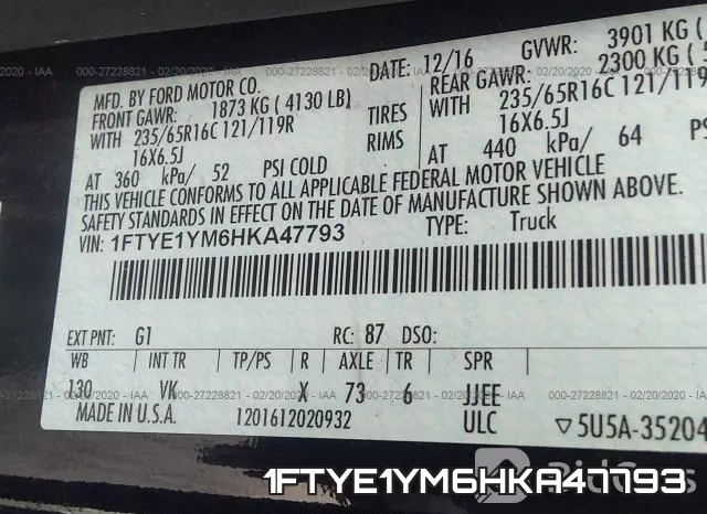 1FTYE1YM6HKA47793 фото 7