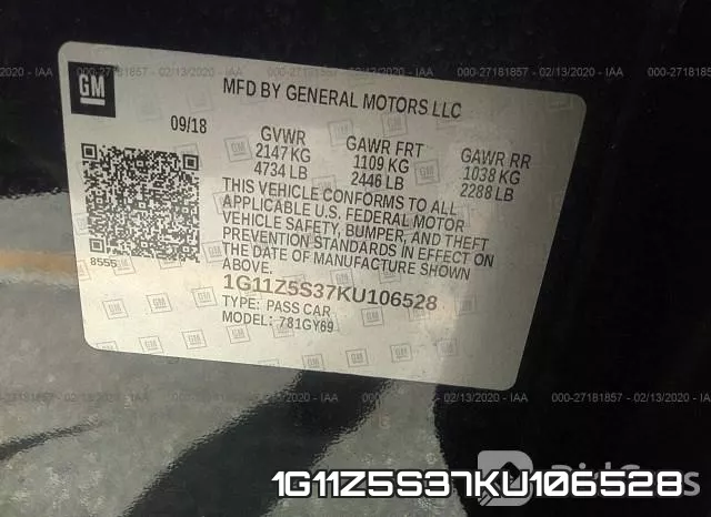 1G11Z5S37KU106528 фото 8