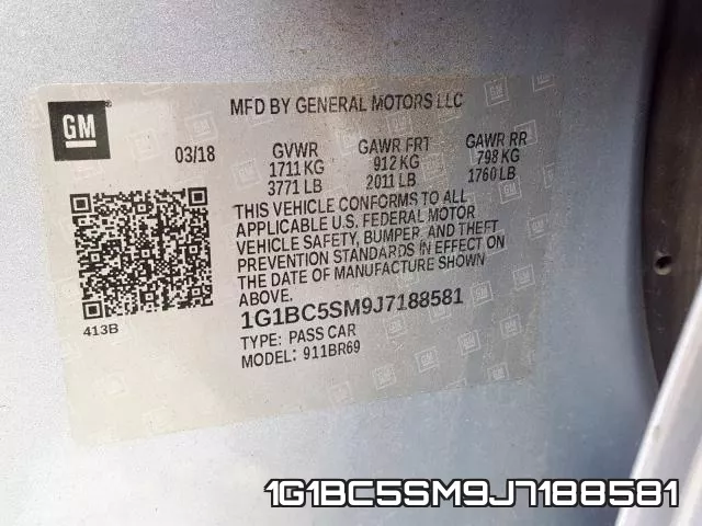 1G1BC5SM9J7188581 фото 2