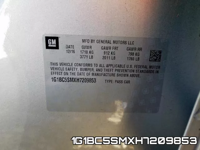 1G1BC5SMXH7209853 фото 2