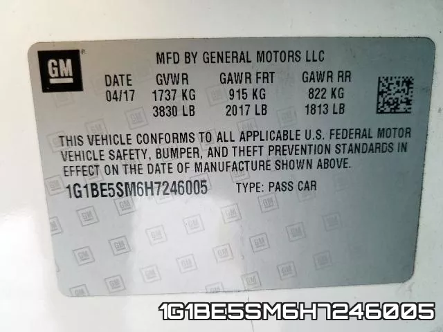 1G1BE5SM6H7246005 фото 2