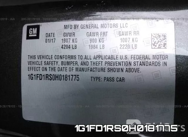 1G1FD1RS0H0181775 фото 5