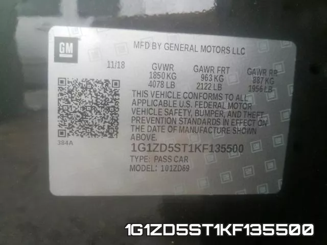 1G1ZD5ST1KF135500 фото 2