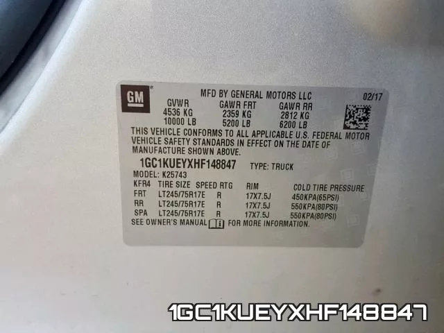 1GC1KUEYXHF148847 фото 2