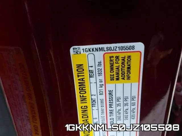 1GKKNMLS0JZ105508 фото 2