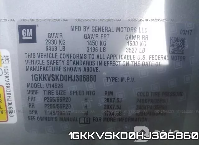 1GKKVSKD0HJ306860 фото 5