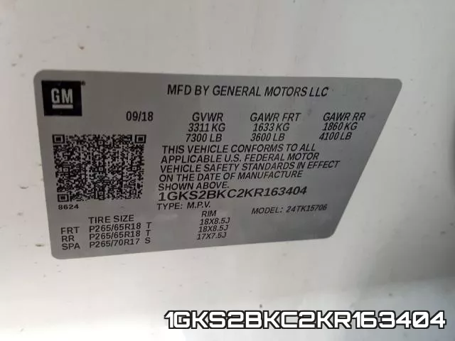 1GKS2BKC2KR163404 фото 2