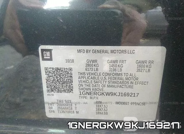 1GNERGKW9KJ169217 фото 9