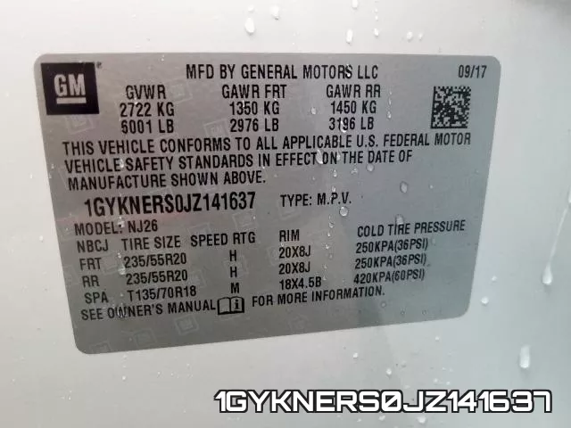 1GYKNERS0JZ141637 фото 2