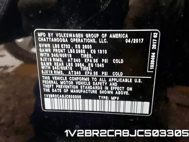 1V2BR2CA8JC503305 фото 2