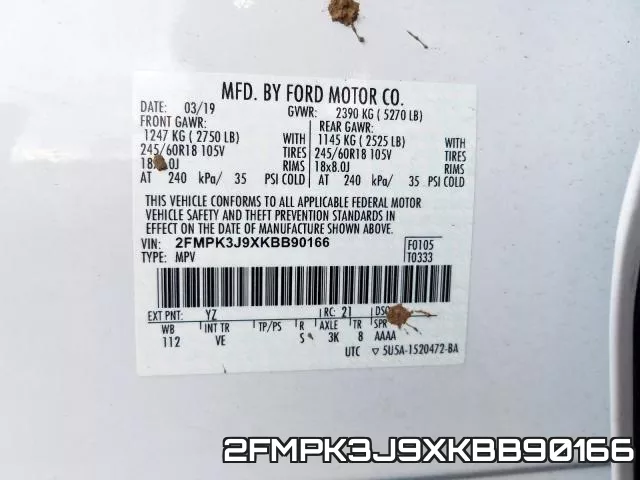 2FMPK3J9XKBB90166 фото 2