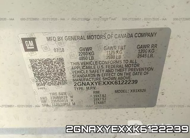 2GNAXYEXXK6122239 фото 6