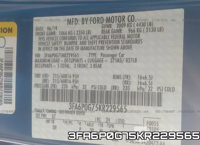 3FA6P0G75KR229565 фото 4