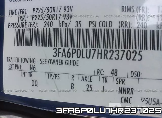 3FA6P0LU7HR237025 фото 6
