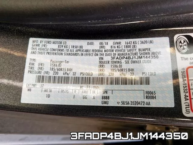 3FADP4BJ1JM144350 фото 2