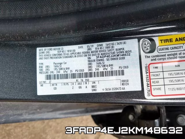 3FADP4EJ2KM148632 фото 2