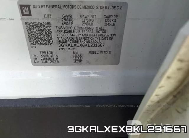 3GKALXEX8KL231667 фото 9