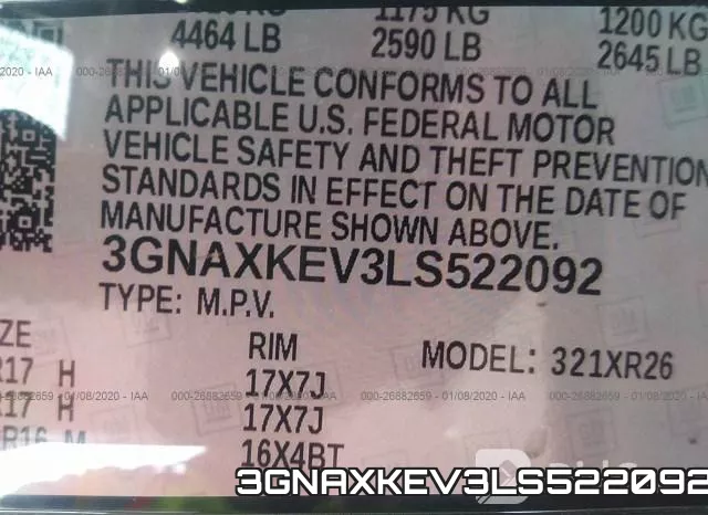 3GNAXKEV3LS522092 фото 8