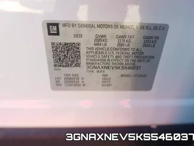 3GNAXNEV5KS546037 фото 2