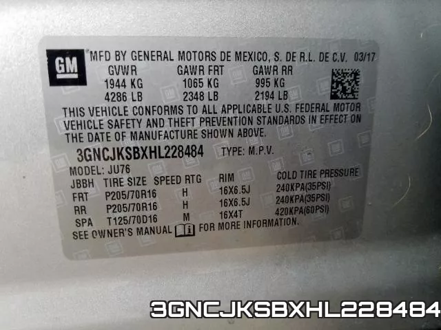 3GNCJKSBXHL228484 фото 2