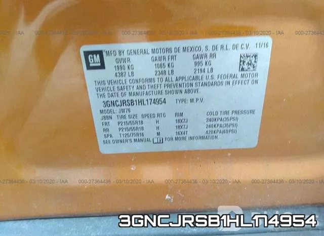 3GNCJRSB1HL174954 фото 8