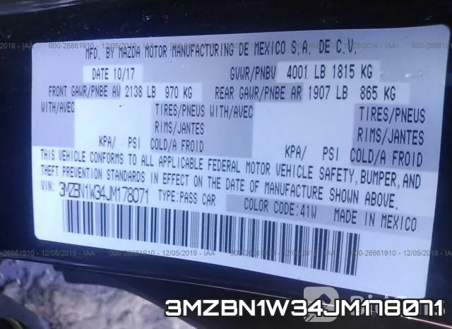 3MZBN1W34JM178071 фото 4