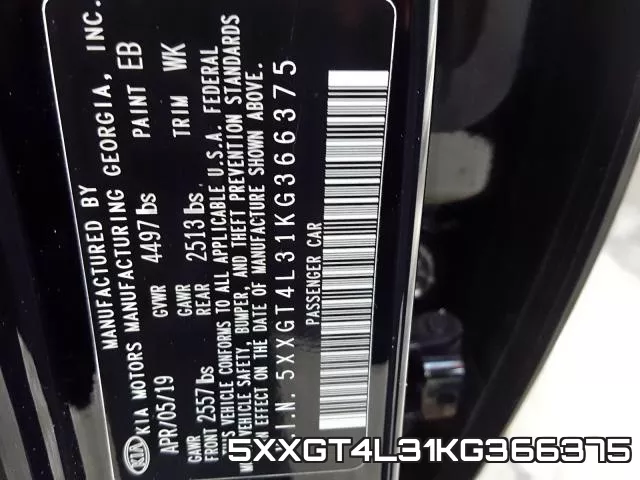 5XXGT4L31KG366375 фото 2