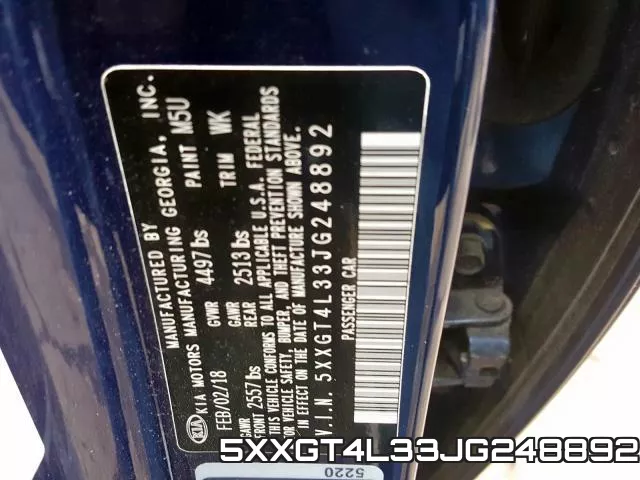 5XXGT4L33JG248892 фото 2