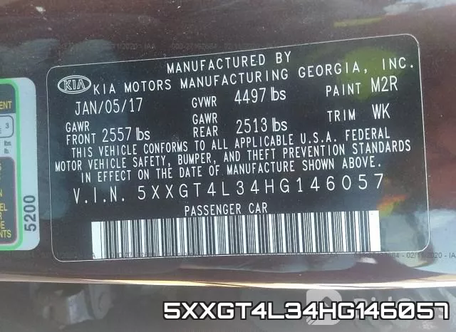 5XXGT4L34HG146057 фото 7