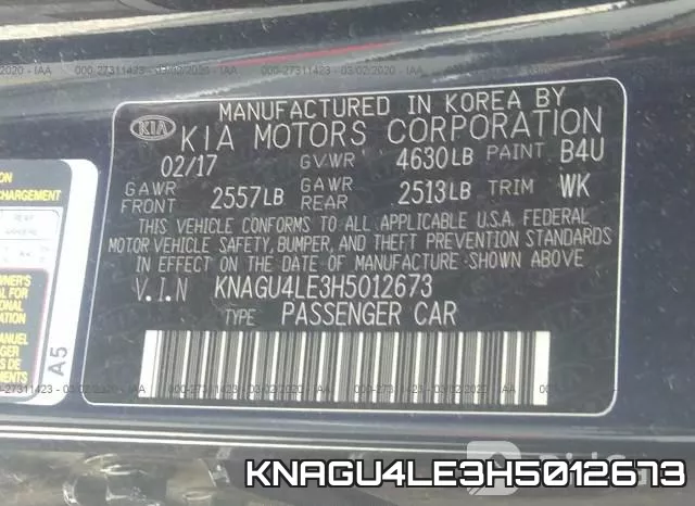 KNAGU4LE3H5012673 фото 6