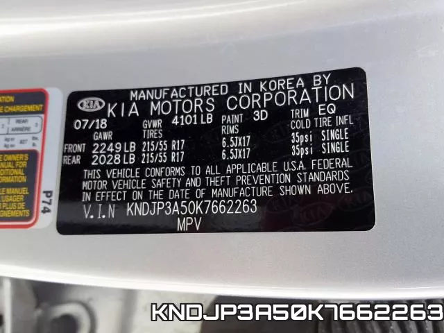 KNDJP3A50K7662263 фото 2