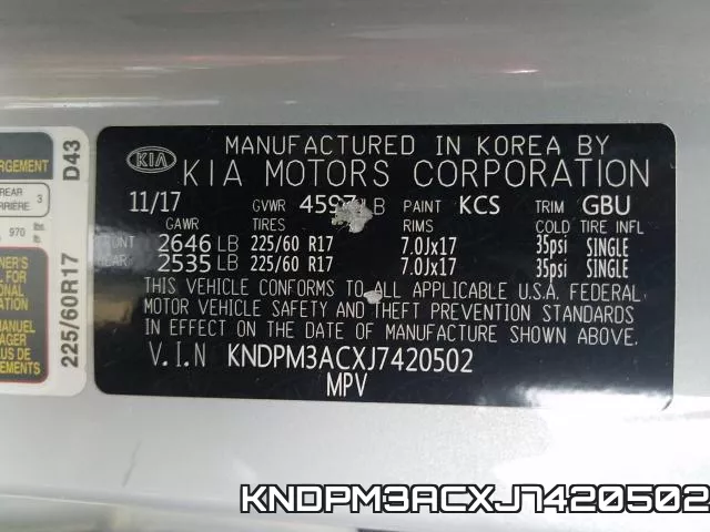 KNDPM3ACXJ7420502 фото 2