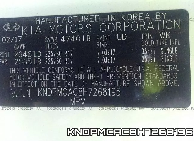 KNDPMCAC8H7268195 фото 7