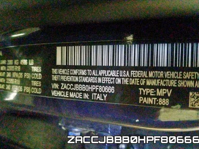 ZACCJBBB0HPF80666 фото 2
