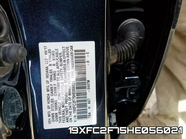 19XFC2F75HE056021 фото 2