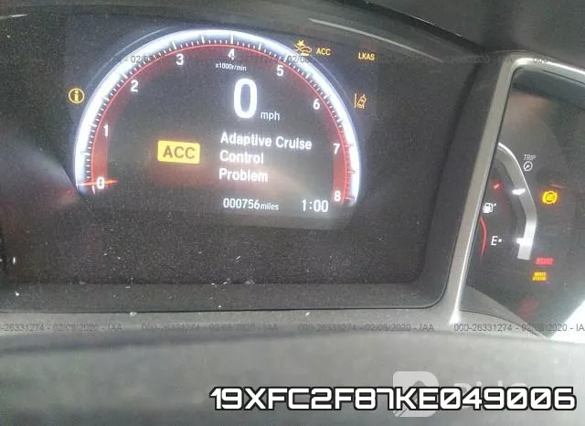 19XFC2F87KE049006 фото 5