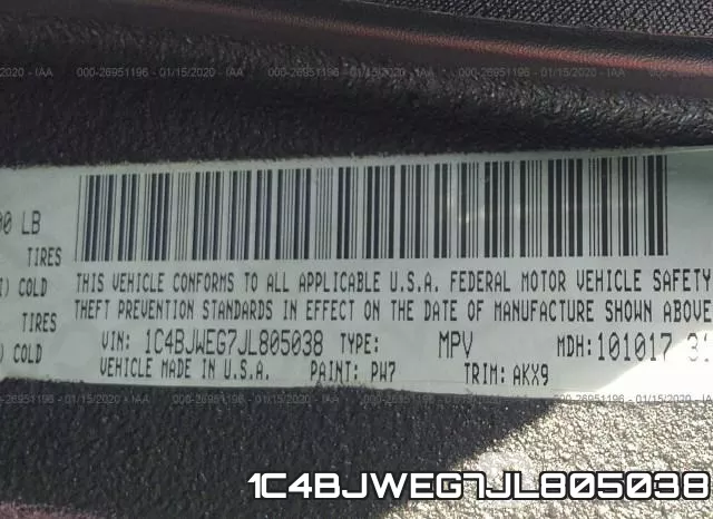 1C4BJWEG7JL805038 фото 6