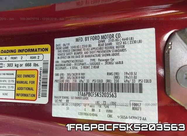 1FA6P8CF5K5203563 фото 5