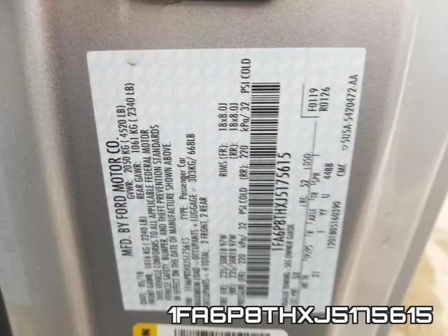 1FA6P8THXJ5175615 фото 2