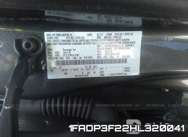 1FADP3F22HL320041 фото 8