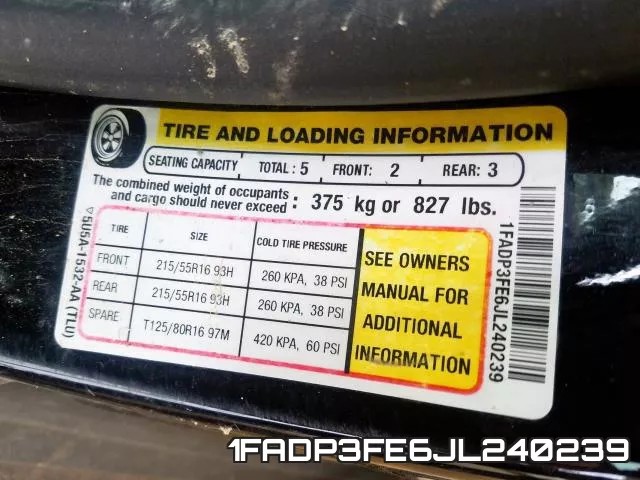 1FADP3FE6JL240239 фото 2