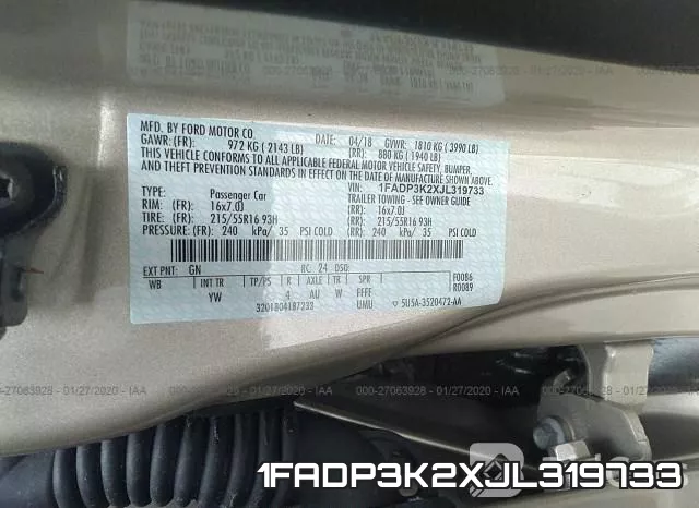 1FADP3K2XJL319733 фото 7