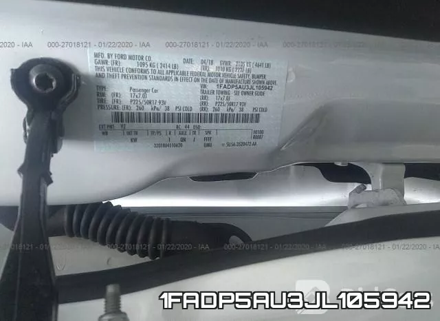 1FADP5AU3JL105942 фото 7