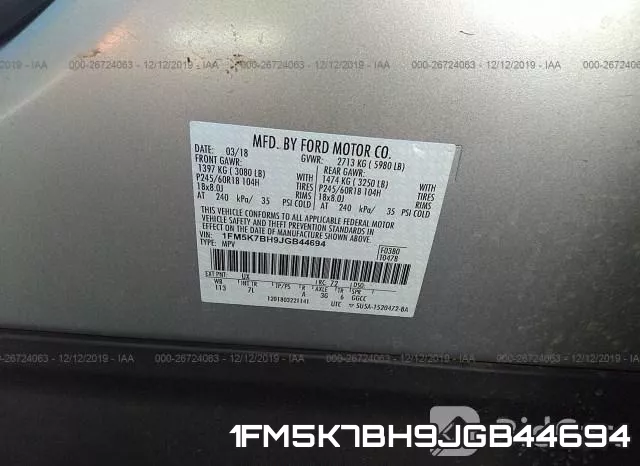 1FM5K7BH9JGB44694 фото 7