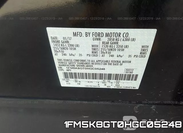 1FM5K8GT0HGC05248 фото 7